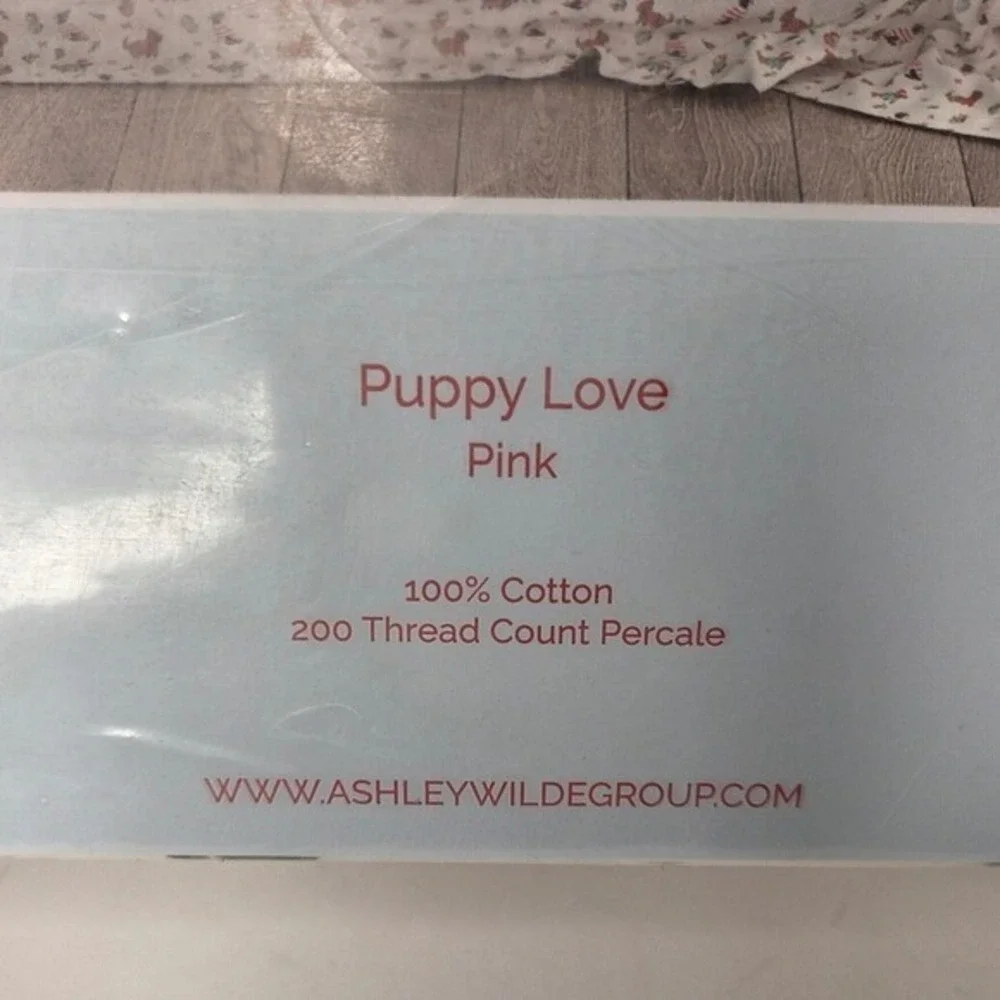 Cath Kidston Puppy Love Pink King Sheet Set 100%‎ Cotton Christmas Dogs Holiday